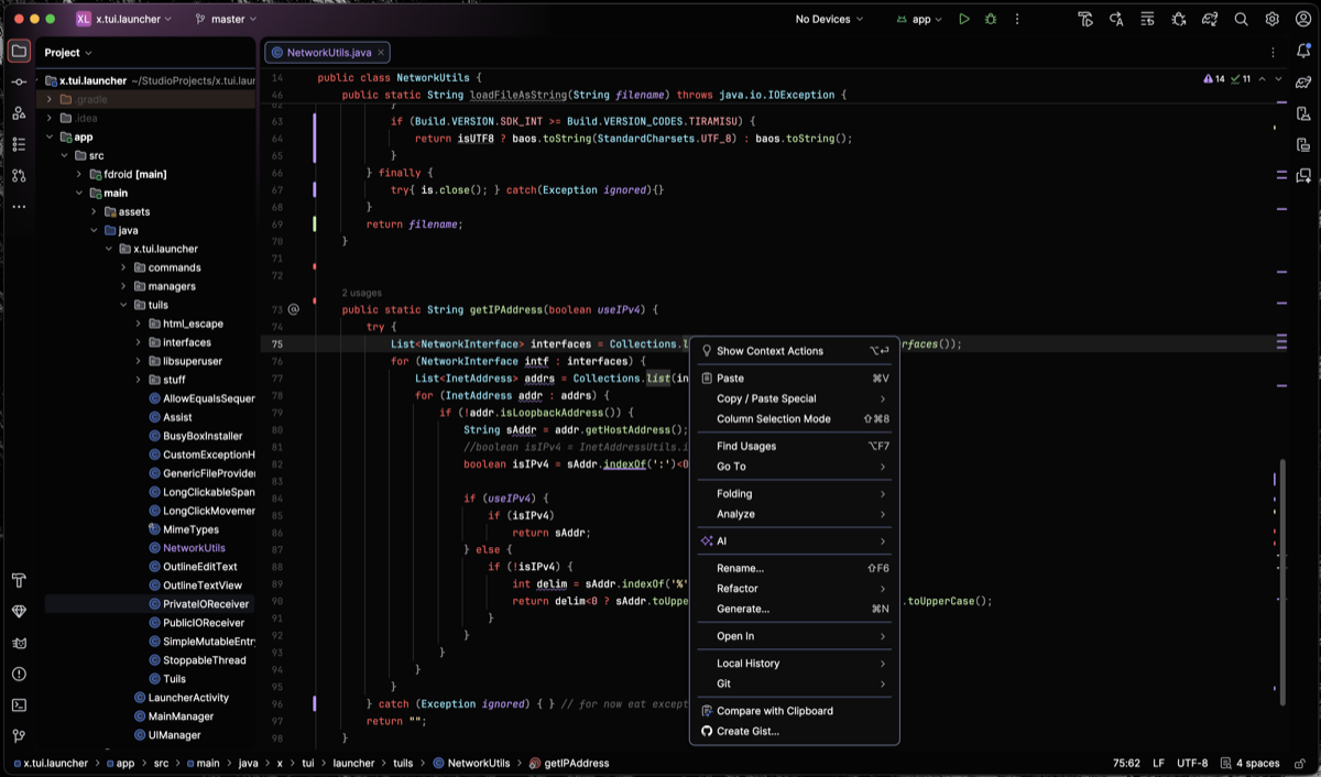 JetBrains Xscriptor light theme showcase