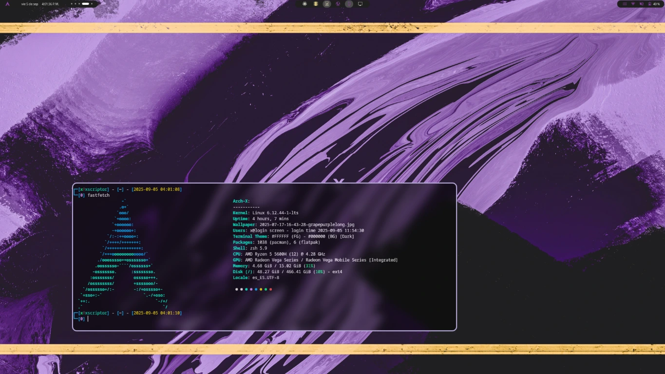 Kitty Terminal on Arch Linux with Z theme