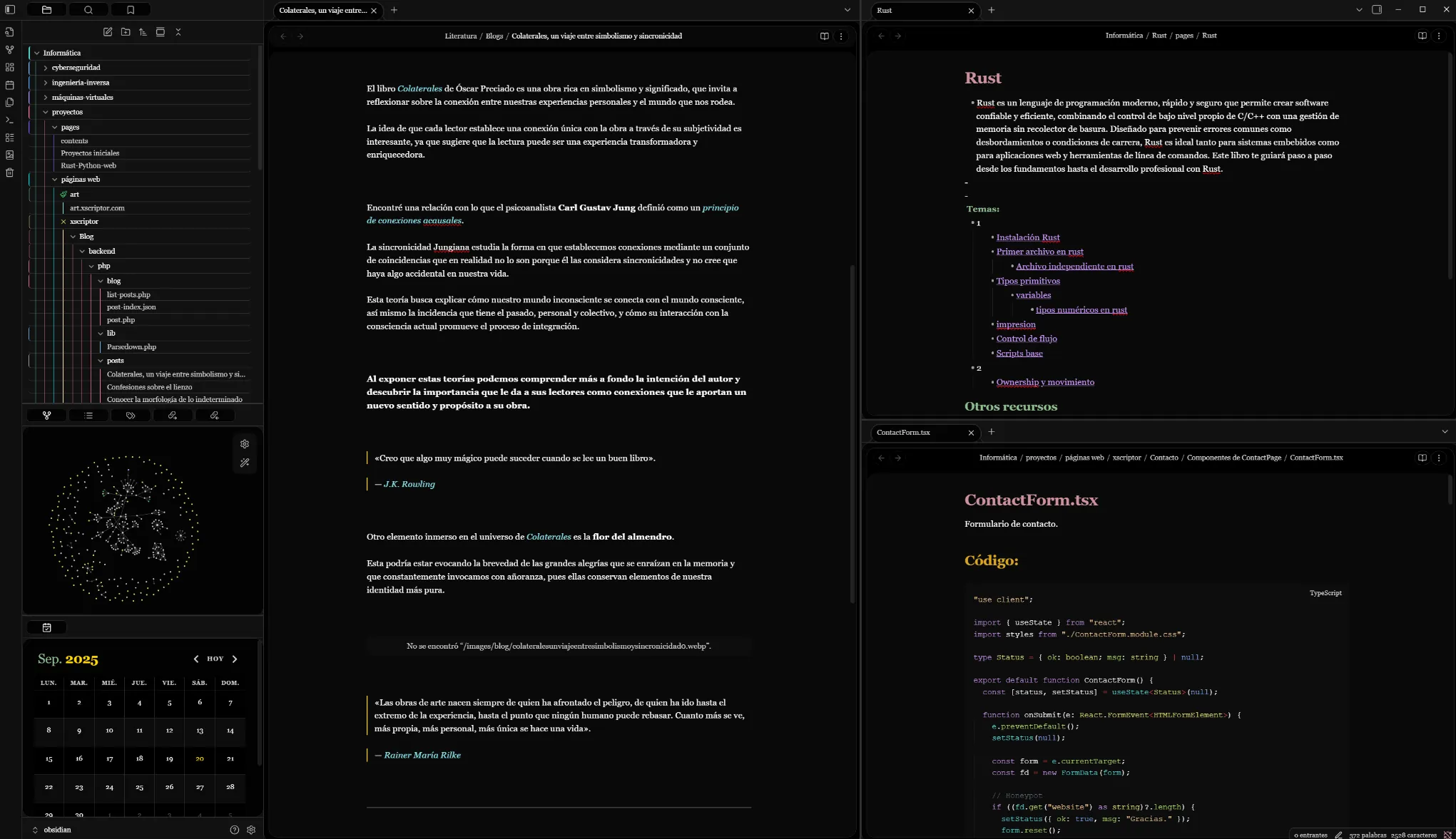 Obsidian Xscriptor Desktop Theme Dark Mode