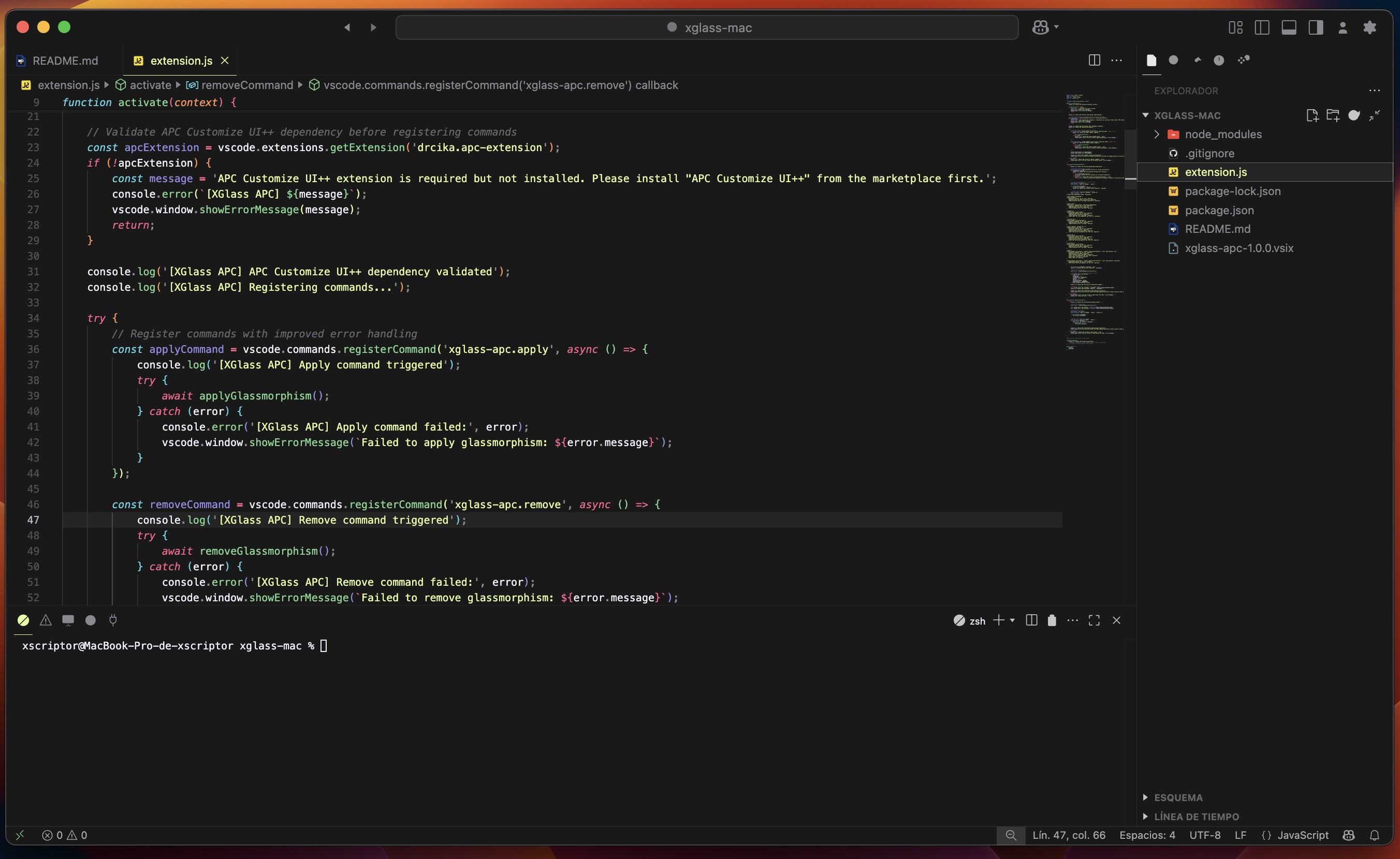Xretro Xscriptor Theme for vscode
