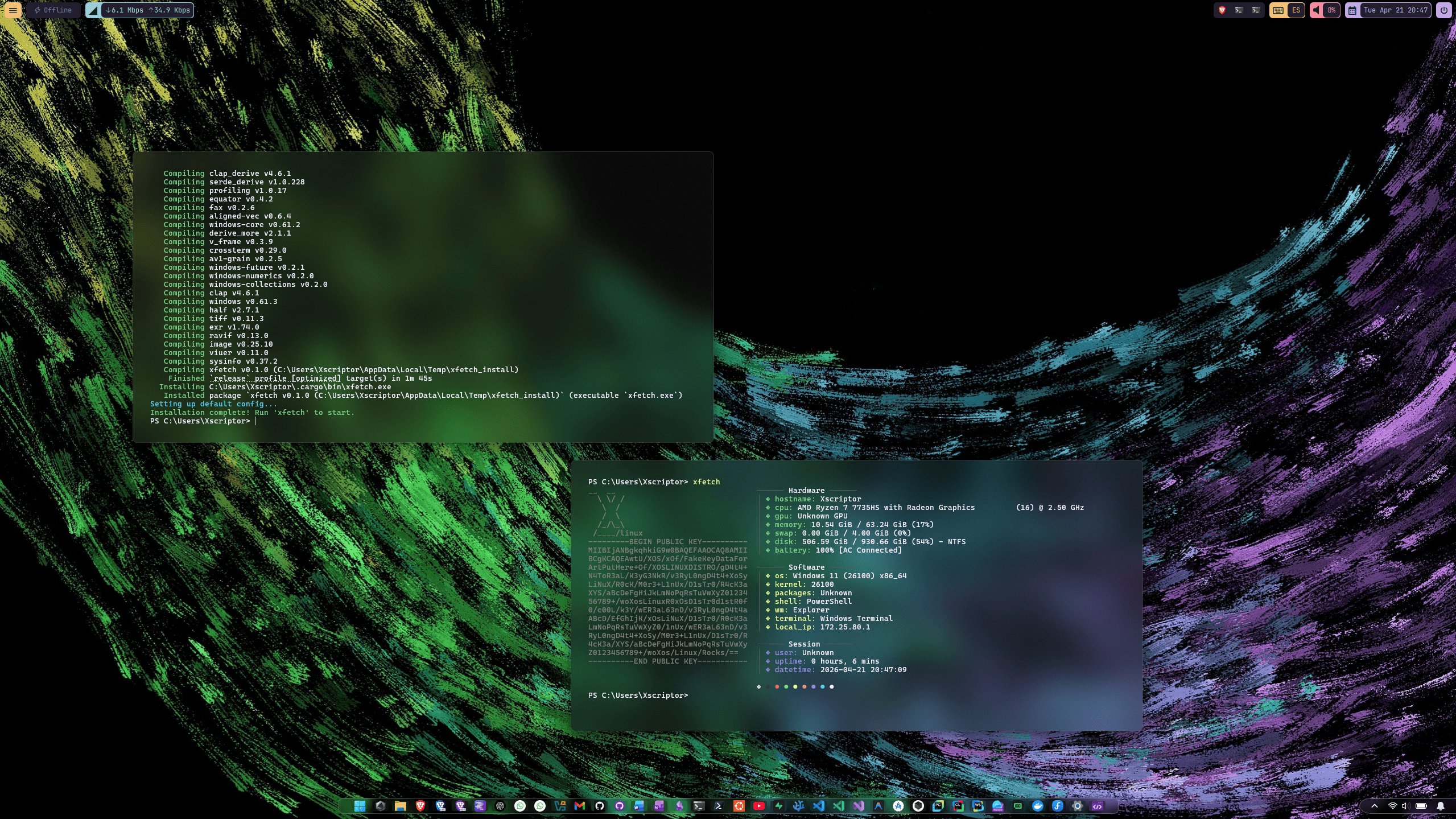 xfetch main system info output preview