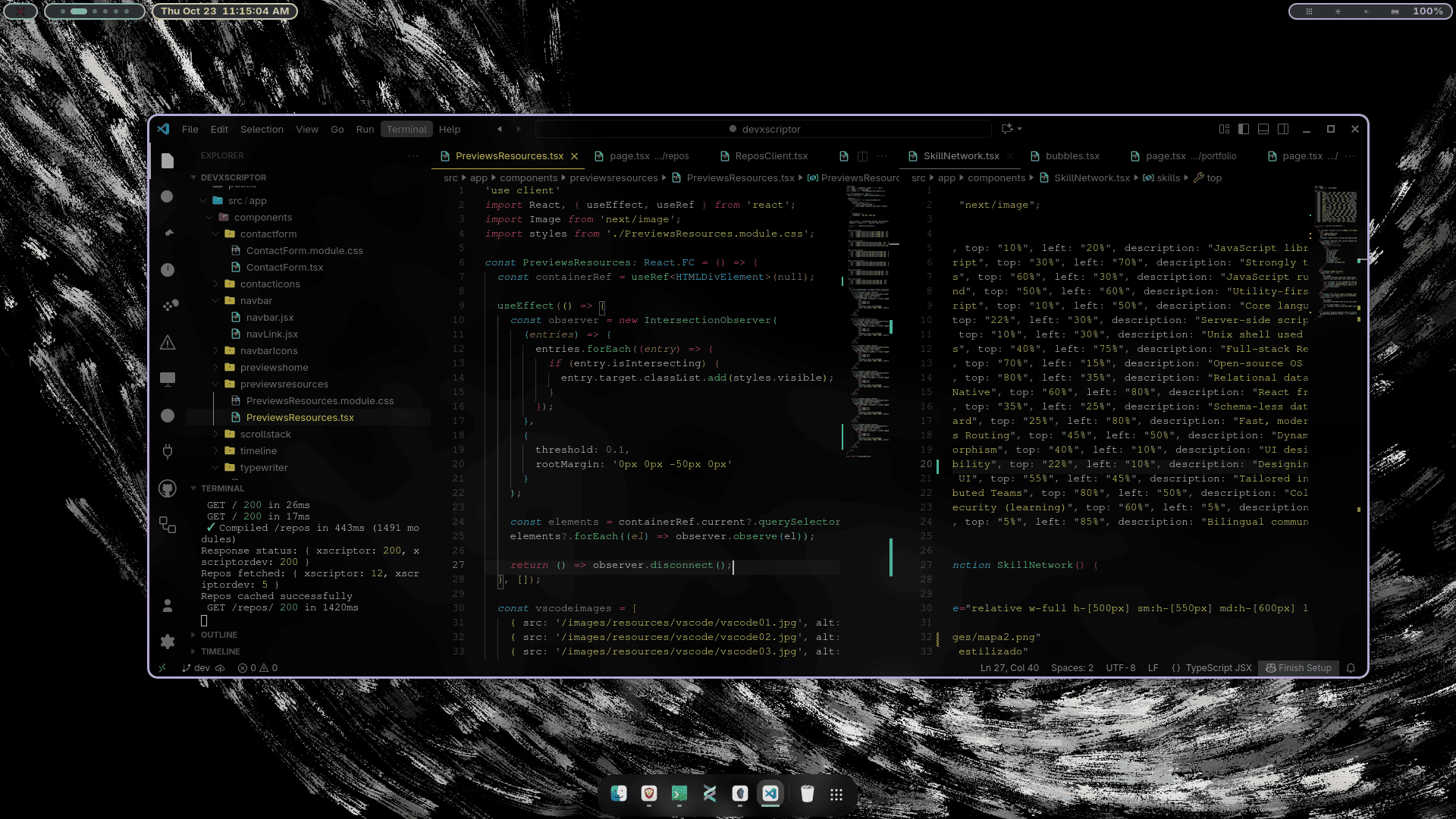 vscode with xcustomization on x