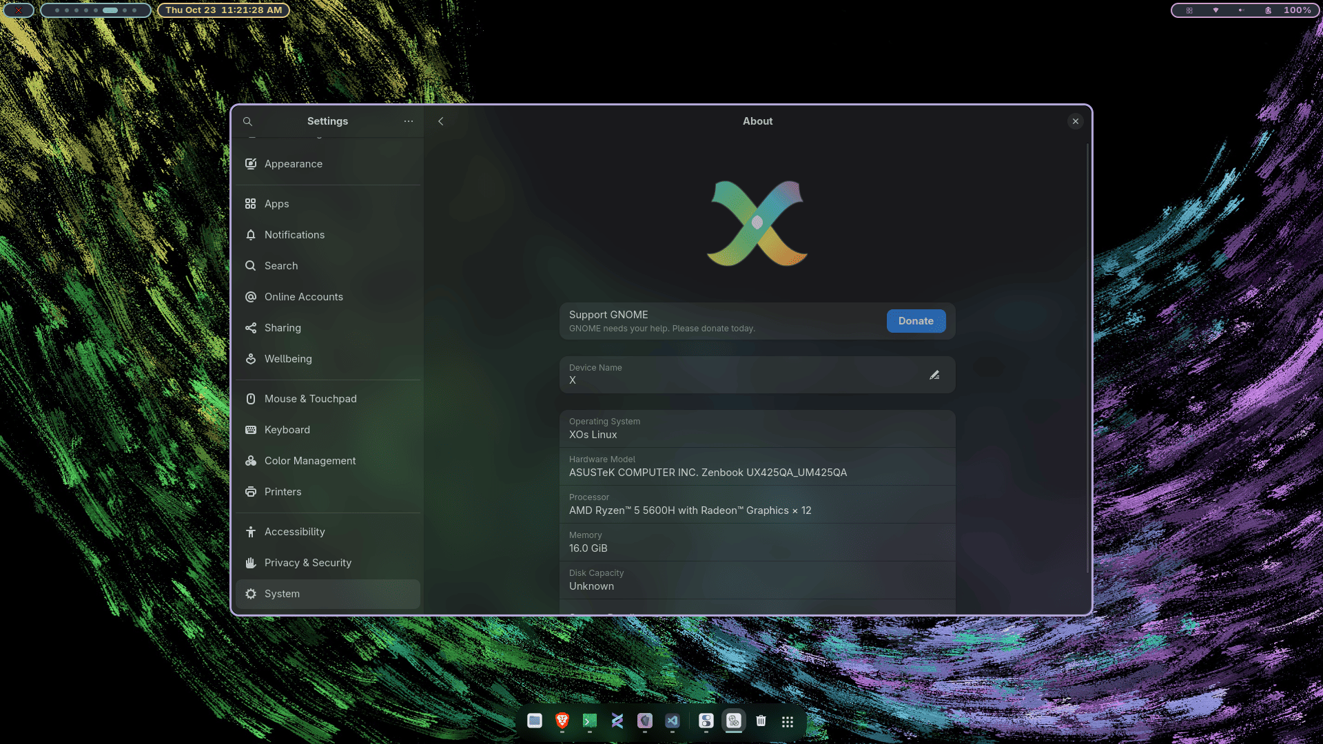 XOs first image on gnome